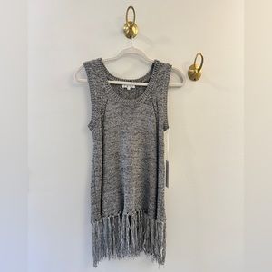“On the Road” sweater vest with fringe NWT